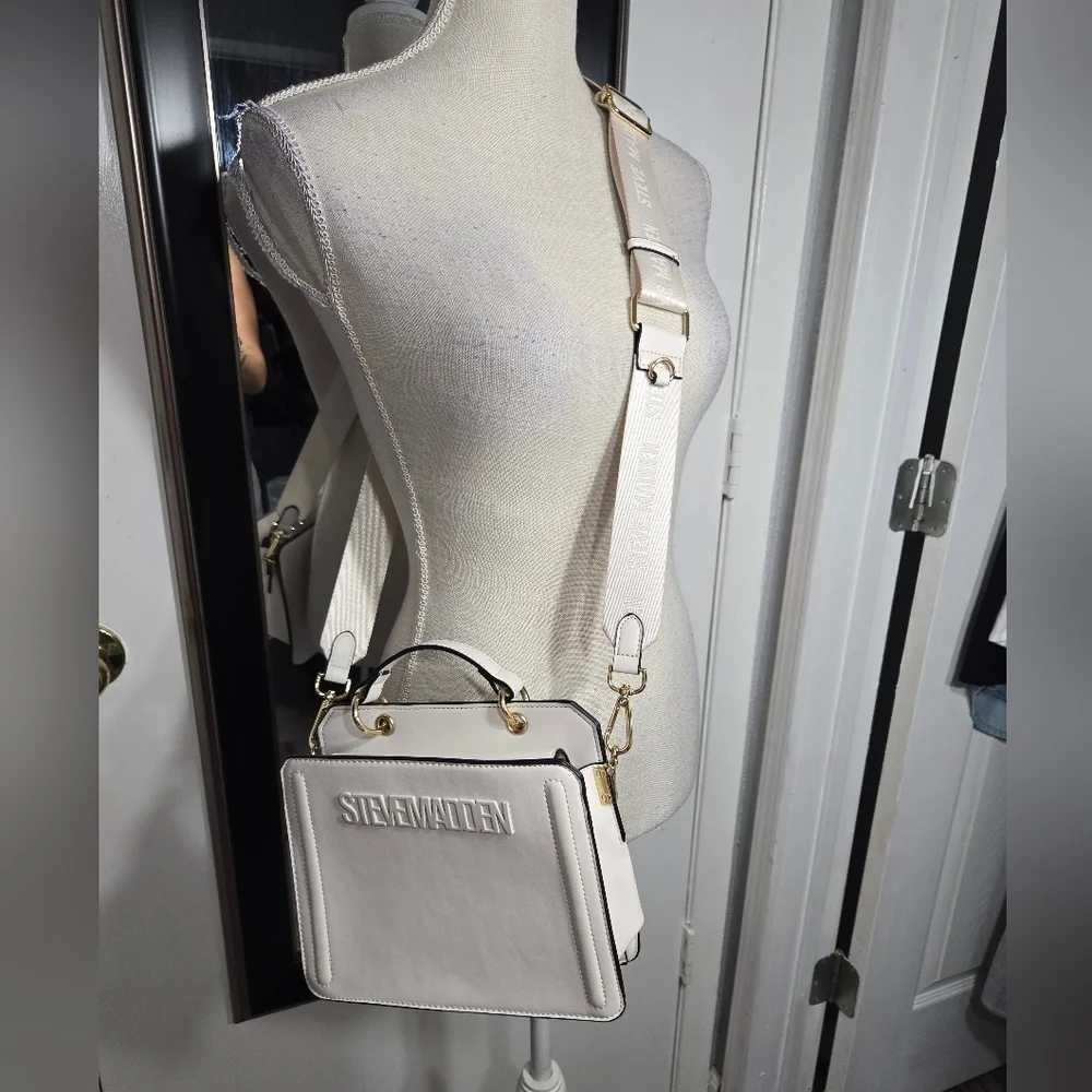 Steve Madden Bevelyn Small Satchel bag Eggshell White Color